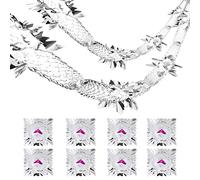 8pcs Foil Christmas Decorations Ceiling Silver Foil Garland Indoor 80s 90s Retro Christmas Decorations for Xmas Party Festive