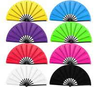 8Pcs Folding Hand Fan Bulk, Popping Clacking Fans for Line Dancing Handheld Classic Style Mix Color Decorative for Dance Performance Party Dance Enthusiasts Wedding