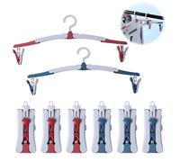 8pcs Folding Hangers With Clips - 360° Rotating Non-slip Plastic Coat Hooks, Detachable and Portable Travel Accessories for Hotel, Camping, Holiday, Cruise Essentials