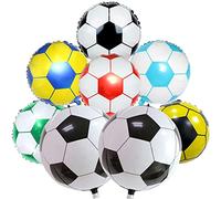 8Pcs Football Party Foil Balloons Set, 22inch 4D Soccer Foil Balloons and 18inch Multicolor Football Foil Balloons for Boys Kids Fans Football Fans Birthday Party World Cup 2022 Decoration Supplies