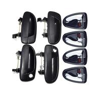 8pcs for Hyundai for Accent 1.5L 1.6L 2000-2006 Outside & Inside Door Handle Front Rear Left Right Driver Passenger Black/Chrome Interior Door Handle(Chrome Kit)