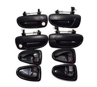 8pcs for Hyundai for Accent 1.5L 1.6L 2000-2006 Outside & Inside Door Handle Front Rear Left Right Driver Passenger Black/Chrome Interior Door Handle(Black Kit)