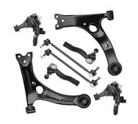 8PCS for Toyota RAV4 GAS 2002-2005 Front Right & Left Lower Control Arm w/Ball Joint Stabilizer/Sway Bar End Link Outer Tie Rod Suspension Kit K640212 K640213 K80296 ES3654 ES3655