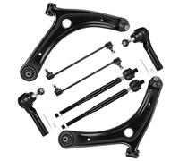 8PCS Front Lower Control Arms Suspension Kit w/Ball Joints Sway Bar Tie Rod End Fit for 2007-2017 Jeep Compass Patriot Fit for 2009-2012 Dodge Caliber K620065 K620066