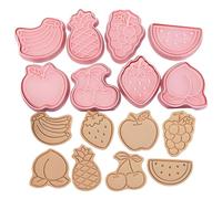 8Pcs Fruit Cookie Cutters for Kids, Cookie Cutters with Plunger Stamps, Biscuit Cutters for Baking, DIY Chocolate Mould for Kids Children