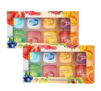 8Pcs Fruit Flavored Lip Care Set, Lip Balm Set, Priming Colorless Fruit Flavored Lip Gloss, Long-Lasting Moisturizing and Nourish Lip Mask, Lip Care Lip Stick Gift Set For Women Girls (2Set)