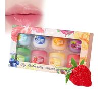 8Pcs Fruit Flavored Lip Care Set, Natural Hydrating Moisturiser, Long-lasting Nourishing Smooth Soft, Mini Colorless Lipsticks for Dry Lips (1pcs)