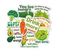 8pcs Funny Fridge Magnets Weight Loss, Cute Vegetables Motivational Refrigerator Magnets Waterproof Quotes Inspirational Magnets for Whiteboard Locker Home Office Decoration