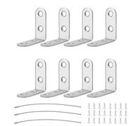 8pcs Furniture Anchors, Anti-Tip Furniture Anchors Secure Stainless Steel, Furniture Wall Anchor Falling,Straps Prevention Cabinet Anchors for Baby Pet Proofing Safety(with Screws and lanyard)