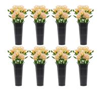 8PCS Galvanised Metal Flower Vases, Rustic Flower Buckets, 9.06” Tall, 4.33” Opening, Retro Iron Vase Bundle for Fresh, Dried, Artificial Flowers & Plants, Home Wedding Decoration (Black)
