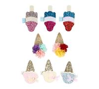 8pcs Girl Ice Cream Sequin Hair Clips Sparkly Glitter Barrettes | Polyester and Sequin Finish, Comfortable Wear, Easy, Show and Photography Use