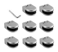 8pcs Glass Clamps D Shaped Floor Clamp s Frameless Spigot Clips Balustrade More Reliable(10~12mm)