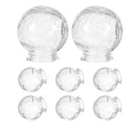 8pcs Glass Globe Lamp Shade 6cm Glass Sphere for Outdoor Lighting | Crackle Finish Replacement Shade, High Light Transmission, round Decorative Cover for Bathrooms and Walkways