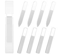 8Pcs Glass Nail File Clear Crystal Nail Files for Natural Nails Double Sided Glass Nail Files with Case Professional Finger Nail Files Stocking Stuffers Manicure Tool for Women Girls Salon Nail Care