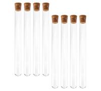 8pcs Glass Test Tubes 20x200mm round Bottom with Cork Stoppers