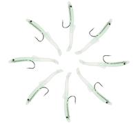 8pcs Glow Sinking Silicone Lures for Night Saltwater Fishing | Light Green Finish, Wear-resistant Build, Low-light Visibility, Suitable for Predatory Fish and Carp