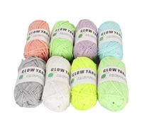 8pcs Glow Yarn Multicolor Luminous Craft Yarn, Glow in The Dark Yarn for Crocheting and Knitting, Fluorescent DIY Yarn with 8 Colors for Nighttime Crafts and Decorations