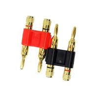 8PCS/Gold Connector Stackable 4mm Double Row Banana Twin Speaker Loudspeaker Two-position(8 Red)
