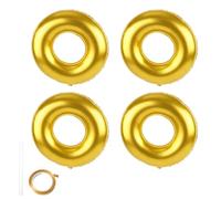 8pcs Gold Ring Birthday Party Balloons, 28in/71cm Large Foil Gold Ring Balloons for Birthday Baby Shower Cartoon Theme Party Carnival Room Decor Supplies