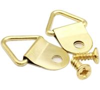 8Pcs Gold Small Triangle Ring Steel Picture Hangers with Screws Picture Frames Picture Hang Solutions for Hanging Clock Paintings Artwork Picture Fram e Hook Photos