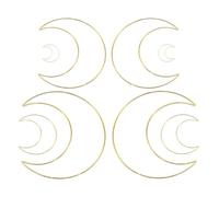 8pcs Golden Iron Moon Shaped Dreamcatcher Ring for Craft Wall Hanging