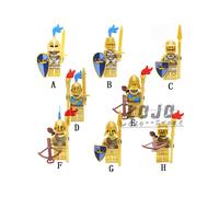 8pcs Golden Knight, Ancient Roman Soldier Building Block, Man's Castle Series r Minifigures Fit Lego