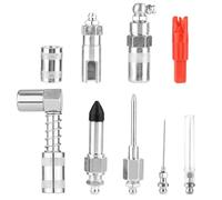 8pcs Grease Needle Accessory Set, Grease Injector Needle Nozzle & Dispenser, Quick Connector 90 Degree Grease Gun Coupler Adapter Rubber Joint Fitting Tool for Injecting CV Joints