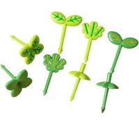 8Pcs Green Fruit Fork Mini Leaf Food Picks Fun Toddler Tiny Fork for Sandwich,Cake,Salad,Lunch Box Bento Decor,Party Supplies Bento Boxes Travel and to-Go Food Containers Storage and Organization