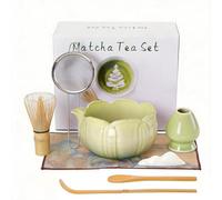 8Pcs Green Matcha Set Ceramic Matcha Bowl and Whisk Set, Handmade Bamboo Whisk (Chasen), Matcha Whisk Holder, Sifter, Scoop,Tea Strainer Fine Mesh & Towel - Japanese Matcha Tea Set & Making Kit Gift