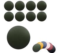 8pcs Green Round Leather Drinking Coasters 10CM,PU Leather Cup Mats For Cafe,Bar