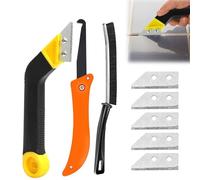 8PCS Grouting Tool, Pro Tile Grout Remover, 1 Hand Saw Angled Grout Rake 1 Grouting Removal Tool 5 Pcs Extra Replacement Accessories and 1 Pcs Brush