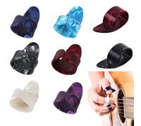 8PCS Guitar Finger Picks Set - 2 Thumb & 6 Finger Plectrums - Celluloid Accessories for Acoustic Guitar, Banjo, Bass, Ukulele, Harp (Assorted Colors)
