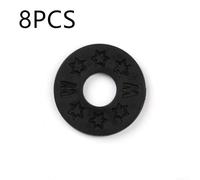 8pcs Guitar Strap Locks PE Quick Install No Tools(Black) | Quick pull-on design, no tools needed, protects strap buttons, fits electric and bass guitars, 8-piece value pack