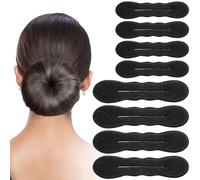 8Pcs Hair Bun Maker Black Magic Bun Makers for Hair French Hair Twister Hair Donuts for Buns Lazy Hair Curler Bun Clips Ballet Bun Kit Hair Updo Accessories for Women Girls Gifts (4 Large, 4 Small)