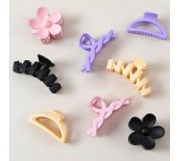 8PCS Hair Clips for Women, Flower Claw Clips for Thick Hair, Non-Slip Hair Accessories with Multi-Styles, Colorful Hair Claw Clips and Variety Pack, Ideal for Girls