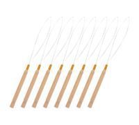 8pcs Hair Crochet Hook Set for Wigs and Natural Hair, Stainless Steel | Wooden Handle Bead Threader, Quick Threading for Salon Use, Portable Tool for Hairstylists and Beginners