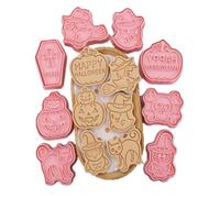 8PCS Halloween Cookie Cutters Set, Cartoon Halloween Cookie Molds, Nonstick Biscuit Candy Mold, Cookie Baking Decorating and Fondant Chocolate Press Cutters for Gingerbread Pie Molds