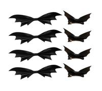 8pcs Halloween Season Bat Wings Barrettes Black Artificial Hair Clip | Gothic Retro Style, Practical Party Accessory, Creative Spider Shape, Family and Friends
