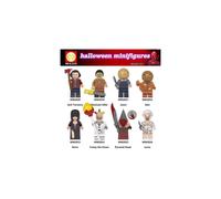 8PCS Halloween series Minifigure Jack Torrance Chainsaw Massacre Jason the Clown Pyramid Head Assembled Building Blocks Halloween Gift
