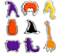 8Pcs Halloween Witch Biscuit Cutters Set Stainless Steel Biscuit Cutters Reusable Witch's Hat Shoe Broom Pot Shape Cookie Cutters for Halloween Party Supplies Cookie Baking Decoration