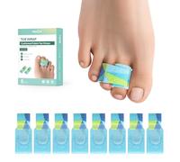 8Pcs Hammer Toe Straightener - Welnove Toe Splints for Correcting Broken Toes, Crooked Toes & Overlapping Toe(Multi-Size, Patterned)