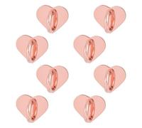8pcs Heart Cell Phone Ring Holder, Cute Phone Charm Hooks Adhesive Smartphone Finger Ring Grip Sticky Metal Loop Stand for Cellphone Case Pad Tablet DIY Accessories (Rose Gold)