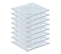 8pcs Heavy Duty Steel Plate Weldable Baseplate Holes for Structure | Steel Construction, Silver Solid Finish, Easy Installation and Secure Fastening, Four Corner Openings, Multiple Holes