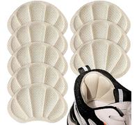 8Pcs Heel Cushion Inserts for Back of Heel, Mesh Heel Cushion Pads for Shoes Too Big, Self-Adhesive & Reusable Shoe Heel Inserts for Women Men, White