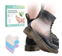 8Pcs Heel Protectors - Welnove Plantar Fasciitis Heel Pain Relief, Clear,S | Heel Cups, Shoe Cushion Inserts Pads, Prevent Blisters, Silicone, Aloe Vera Extract, Breathable, Reusable