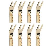 8PCS HiFi Banana and Spade Y Pure Copper Plated Fork HiFi Speaker Spade Connector Sockets-Copper
