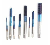 8Pcs High Hardness Tungsten Steel Machine Tap Blue Metric Screw Thread Drill Bits M2 M10 for Repair, Furniture Assembly and Machinery Manufacturing