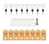 8Pcs Hollowed Heart Wine Sealer Bottle Stopper Set for Wedding Bridals Shower Includes Drawstring Pouches Hanging Label Heart Shape Bottle Closure