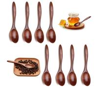 8PCS Honey Spoon, Wooden Honey Spoon, Wooden Teaspoons, Natural Nanmu Small Spoon,Small Wooden Spoons for Hot Chocolate, Honey, Coffee, Tea, Sugar,Rice Kids Spoons Kitchen Accessories