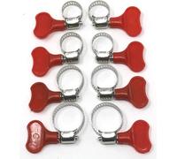 8Pcs Hose Clip Set Adjustable Pipe Hose Clamp Easy Turn Butterfly Jubilee Clips Stainless Steel 15mm - 25mm